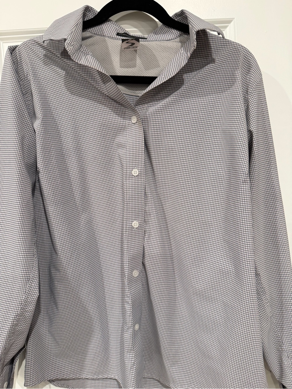 St. John's Bay Women's Grey Check Button-Down Shirt